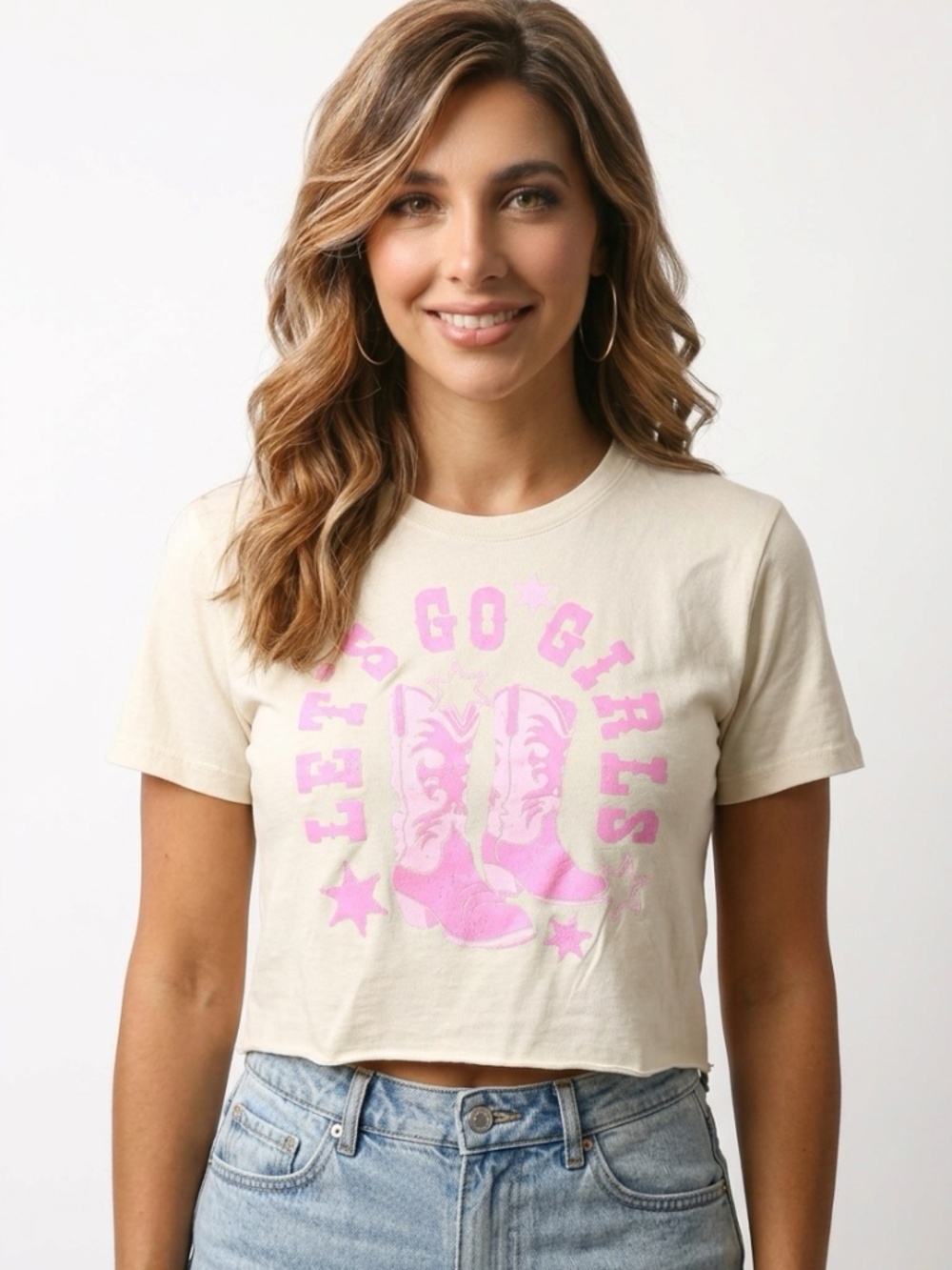 ZUTTER • NWT Let’s Go Girls Pink Cowboy Boots Western Graphic Tee Large